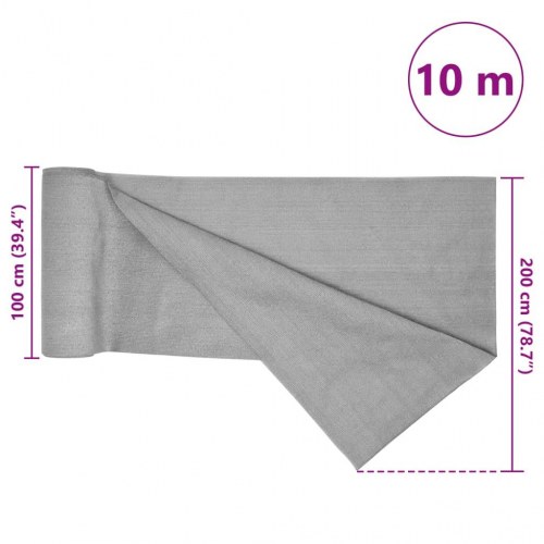 Afskærmning 2x10 m 150 g/m² HDPE lysegrå
