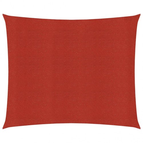 Solsejl 2 × 2,5 m - HDPE 160 g/m², rød (rektangulær)