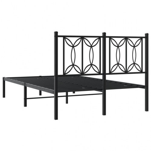 Sengeramme med sengegavl 120x200 cm metal sort