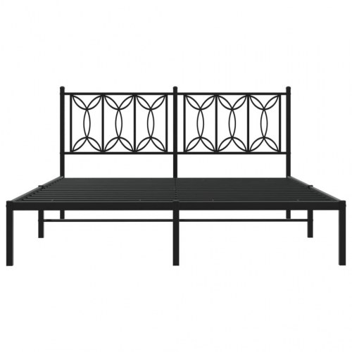 Sengeramme med sengegavl 150 x 200 cm - sort