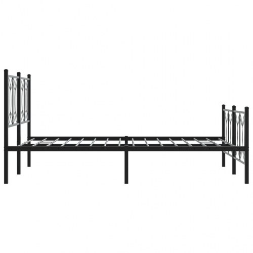 Sengeramme med sengegavl og fodgærde 140x200 cm metal sort