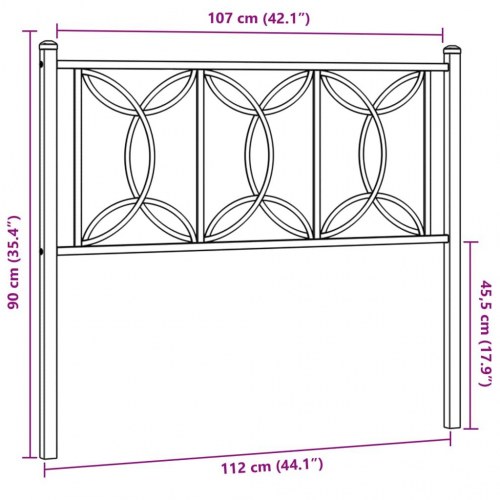 Sengegavl i metal 107 cm - sort