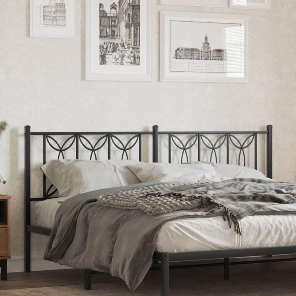 Sengegavl 180 cm metal sort