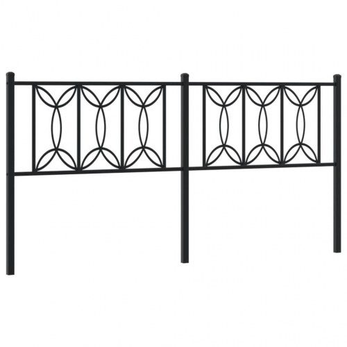 Sengegavl 180 cm metal sort