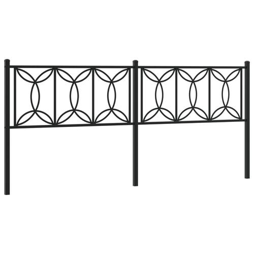 Sengegavl 200 cm metal sort