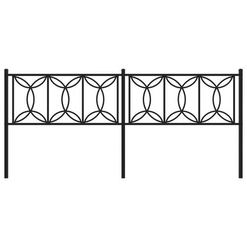 Sengegavl 200 cm metal sort