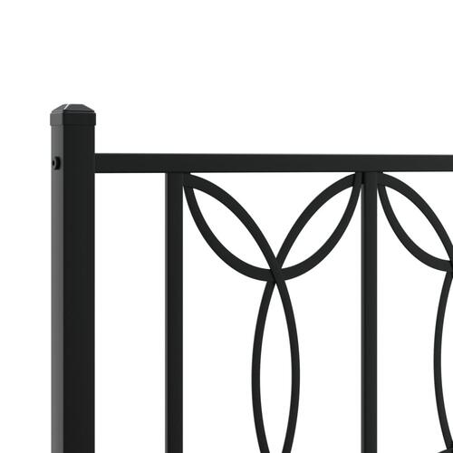 Sengegavl 200 cm metal sort