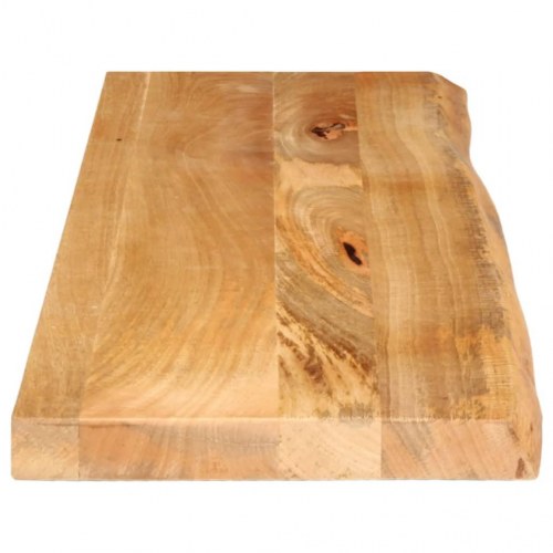 Bordplade i massivt mangotræ med naturlig kant - 100 x 20 x 3,8 cm