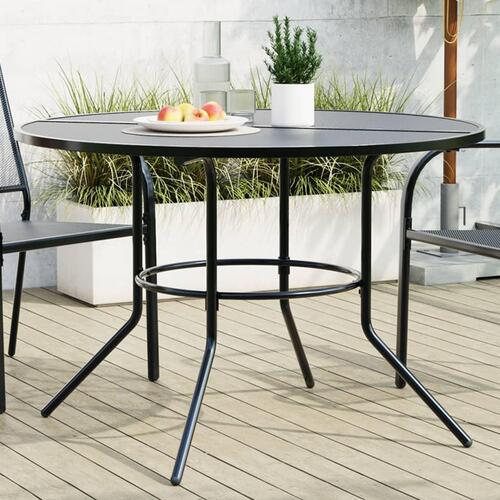 Terrassebord Ø110x72,5 cm pulverlakeret stål antracitgrå