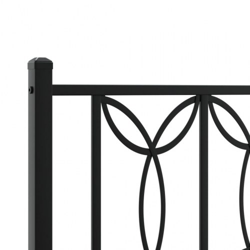 Metalsengeramme med sengegavl - sort, 140 x 190 cm