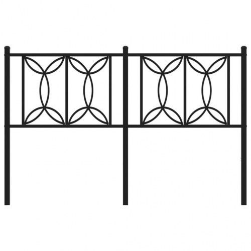 Sengegavl 140 cm metal sort