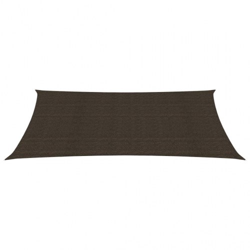 Solsejl 5 × 8 m - rektangulært HDPE 160 g/m², brun