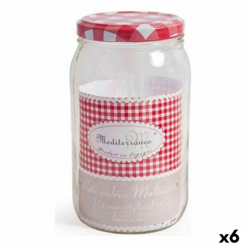 Mediterraneo glasbeholder 2 l med låg - sæt á 6