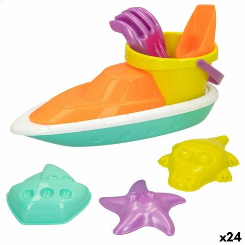 Sæt med legetøj til stranden Colorbaby 7 Dele Skib polypropylen (24 enheder)