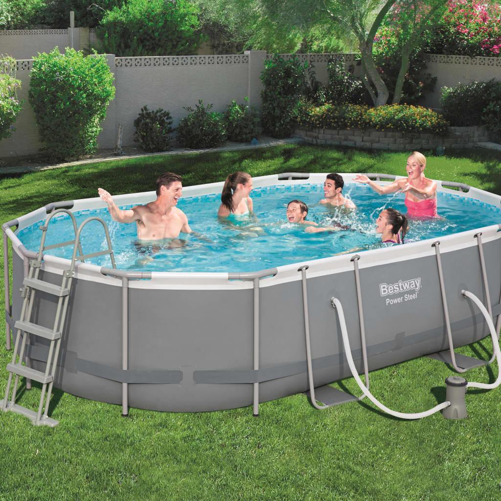 Bestway Power Steel swimmingpoolsæt 488x305x107 cm oval 56448