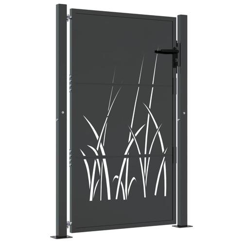 Havelåge 105x130 cm stål græsdesign antracitgrå