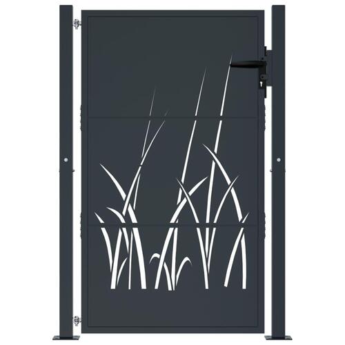 Havelåge 105x130 cm stål græsdesign antracitgrå