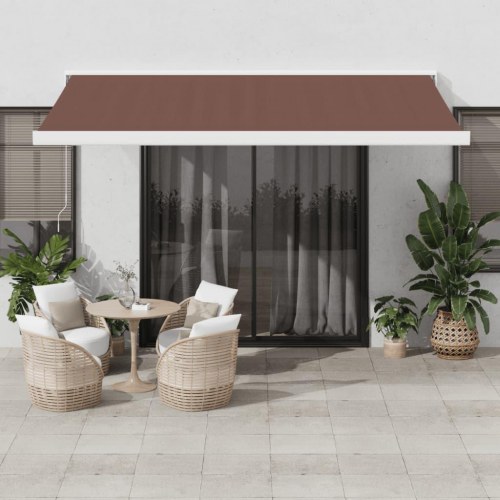 Markise 400 × 300 cm - automatisk betjening, brun