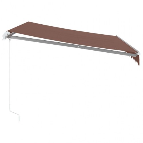 Markise med LED-lys 300 x 250 cm manuel - brun