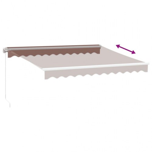 Markise med LED-lys 300 x 250 cm manuel - brun
