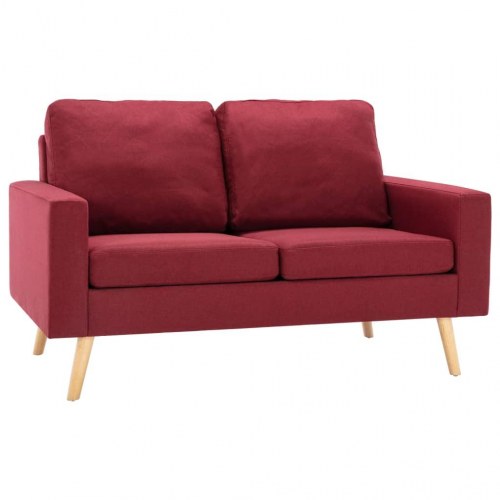 2-personers sofa i stof - vinrød