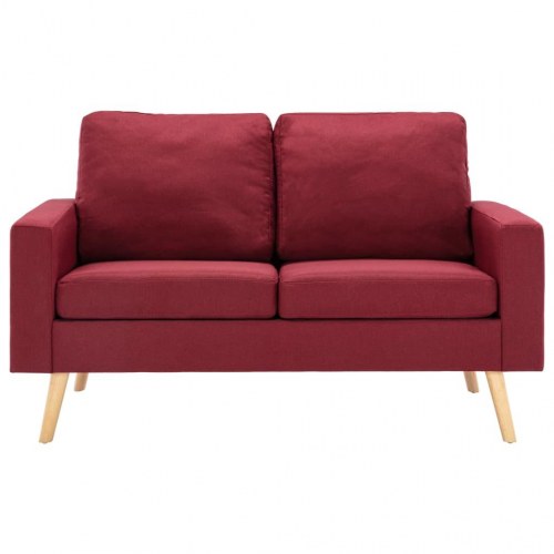 2-personers sofa i stof - vinrød