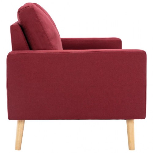 2-personers sofa i stof - vinrød