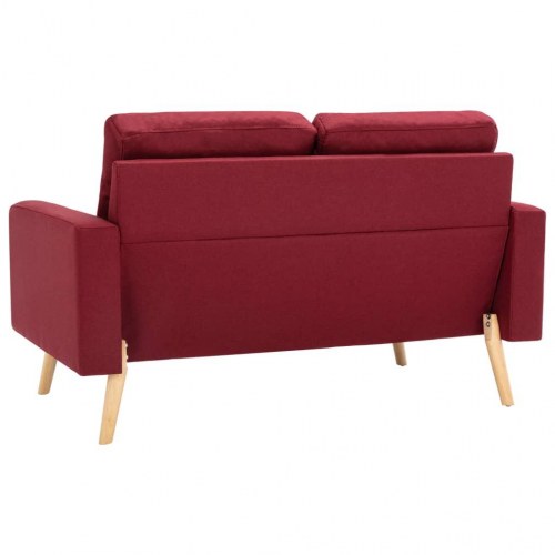 2-personers sofa i stof - vinrød