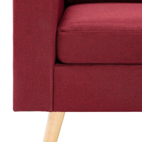 2-personers sofa i stof - vinrød