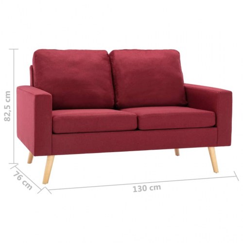 2-personers sofa i stof - vinrød