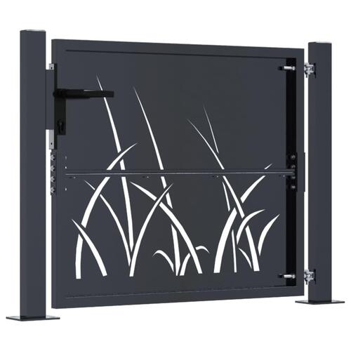 Havelåge 105x105 cm stål græsdesign antracitgrå