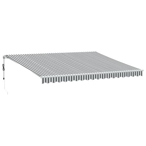 Markise 450x300 cm automatisk betjening antracitgrå og hvid