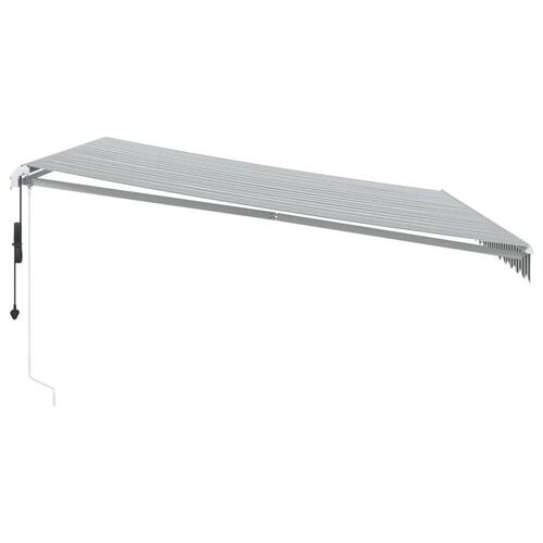Markise 450x300 cm automatisk betjening antracitgrå og hvid