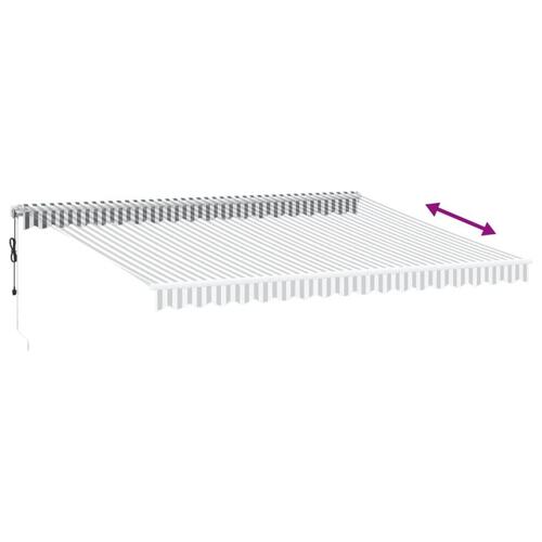 Markise 450x300 cm automatisk betjening antracitgrå og hvid