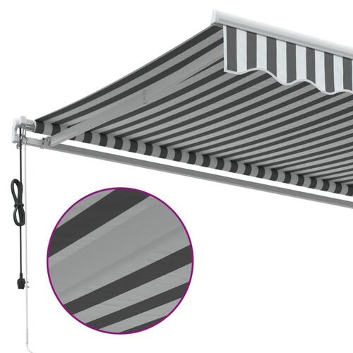Markise 450x300 cm automatisk betjening antracitgrå og hvid