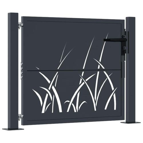 Havelåge 105x80 cm stål græsdesign antracitgrå
