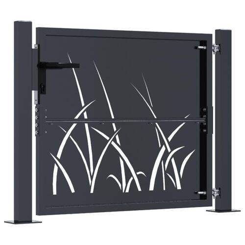 Havelåge 105x80 cm stål græsdesign antracitgrå
