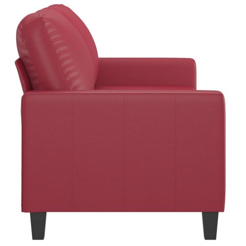2-personers sofa i kunstlæder - vinrød, sædebredde 140 cm