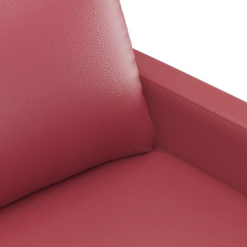 2-personers sofa i kunstlæder - vinrød, sædebredde 140 cm