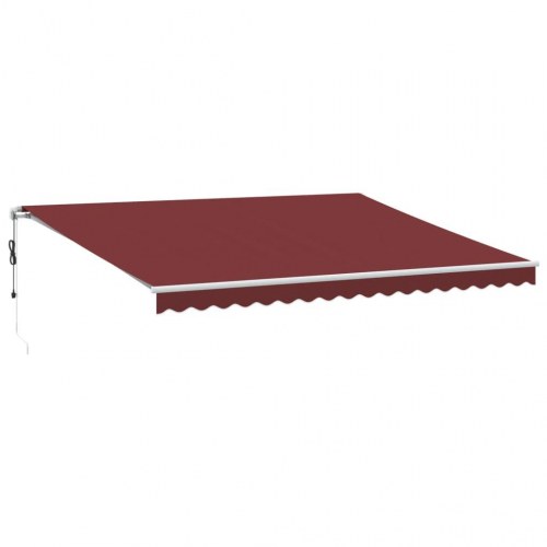 Markise med LED-lys 450 × 350 cm - automatisk betjening, bordeaux
