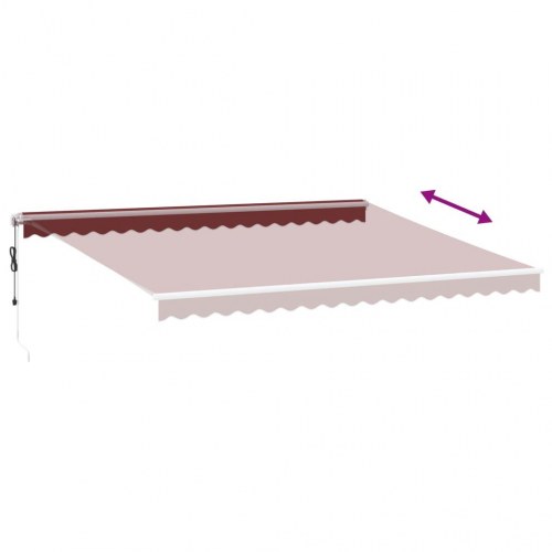 Markise med LED-lys 450 × 350 cm - automatisk betjening, bordeaux