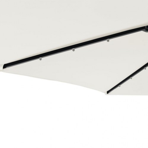 Parasol med LED-lys og stålstang 225x225x212 cm hvid