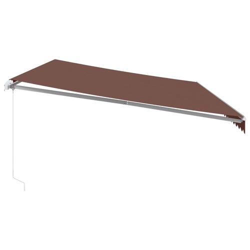 Markise med LED-lys 600x350 cm manuel betjening brun