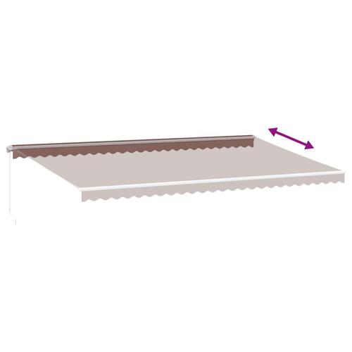Markise med LED-lys 600x350 cm manuel betjening brun