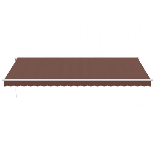 Markise med LED-lys 500 × 300 cm - automatisk betjening, brun