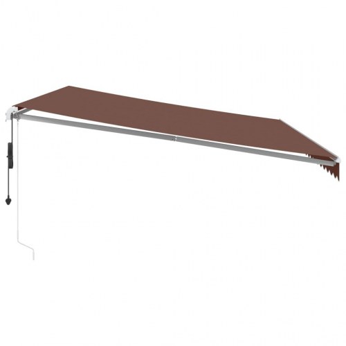 Markise med LED-lys 500 × 300 cm - automatisk betjening, brun