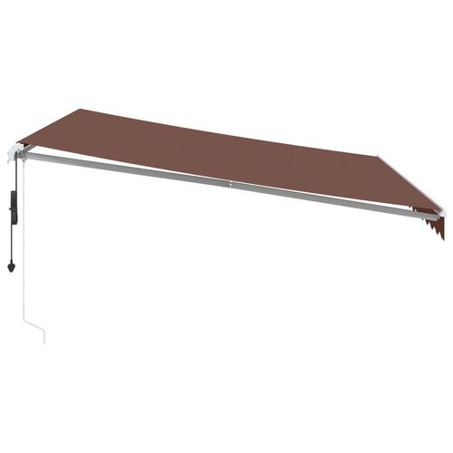 Markise med LED-lys 400x350 automatisk betjening brun