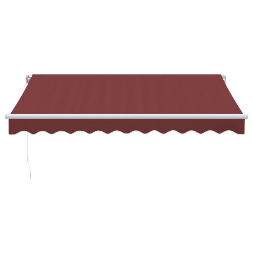 Markise med LED-lys 300 x 250 cm manuel betjening - bordeaux