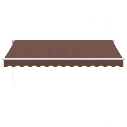 Manuel markise med LED-lys 350 x 250 cm - brun