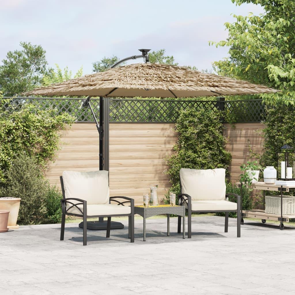 Haveparasol med stålstang 290x290x238 cm brun